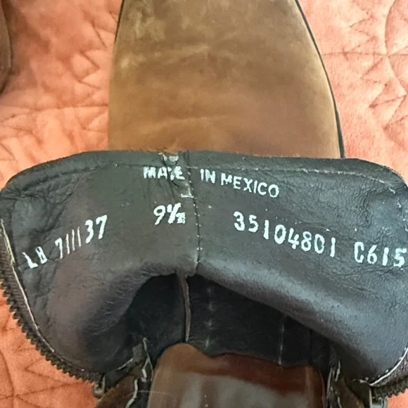 Liberty Black double zipper brown booties size 9.5 distressed cowboy boots - Picture 6 of 10